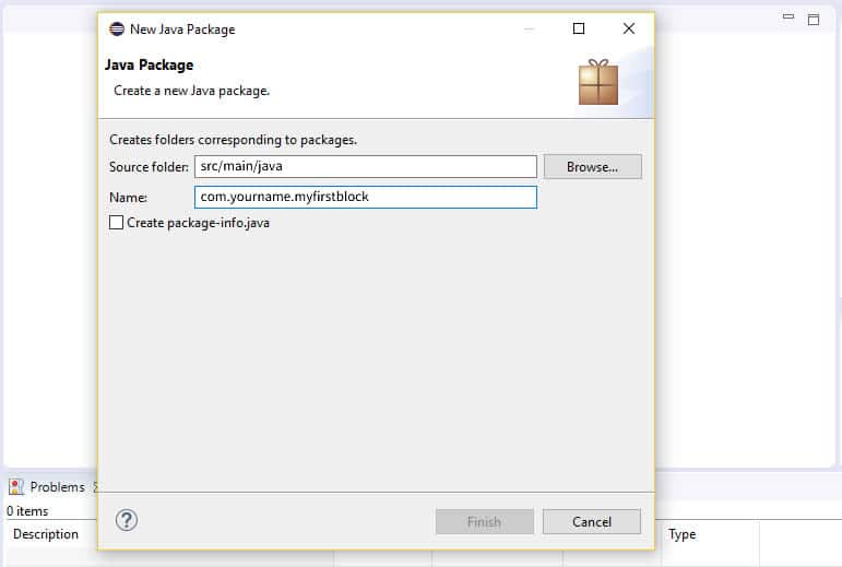 Create a new package in Eclipse